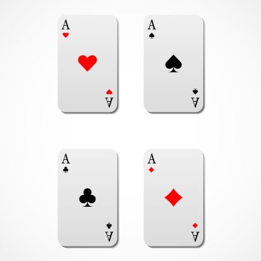 4 aces, iskambil kağıdı arka plan, yukarıdan görüntülemek