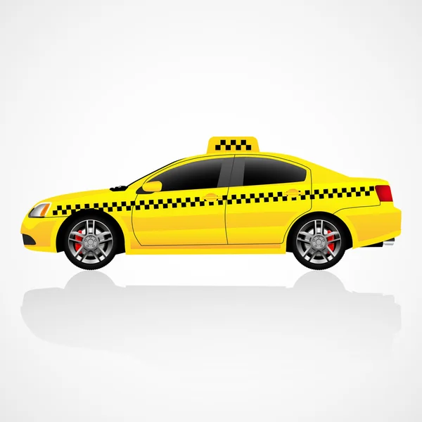 Taxi sedán aislado en blanco — Vector de stock