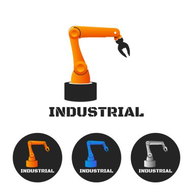 Endüstriyel logo kavramı robot kol, vektör çizim ile