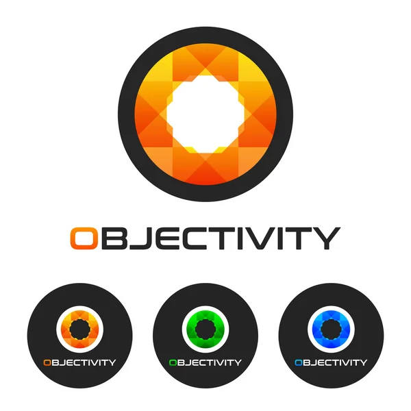 Набір абстрактного кольорового круглого логотипу — стоковий вектор