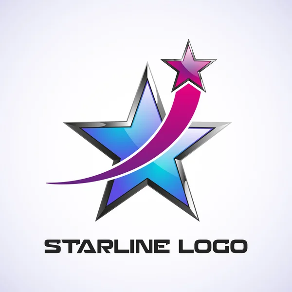 Logotipo da estrela, estrela cruzada, logotipo da empresa, estrela azul —  Vetores de Stock