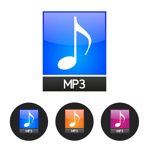 Conjunto de ícones de música Vector mp3 —  Vetores de Stock