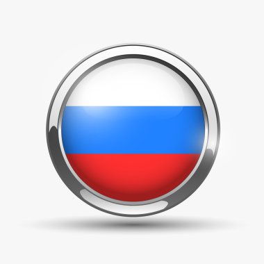 Rus bayrağı ile yuvarlak düğmesi