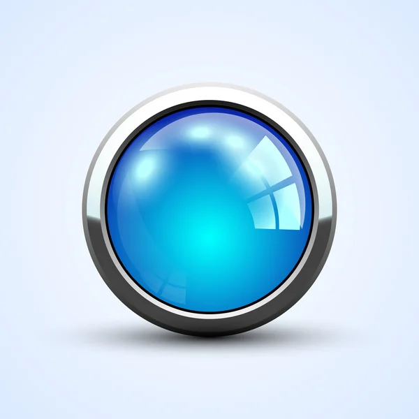 Vetor redondo botão azul — Vetor de Stock