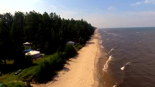 Vista aérea: Voo sobre baikal — Vídeo de Stock