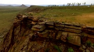 Uçuş Ulan-Ude, Buryatia Cumhuriyeti yakınındaki quadrocopters havadan görünümü