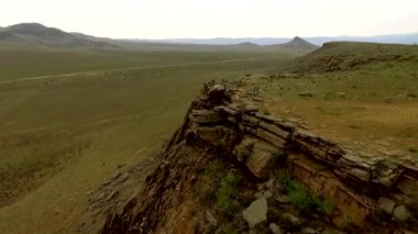 Uçuş Ulan-Ude, Buryatia Cumhuriyeti yakınındaki quadrocopters havadan görünümü