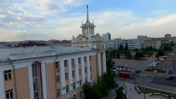 세계 울란-우데 공중 보기 러시아, 부랴디아에서 레닌의 가장 큰 머리 — 비디오