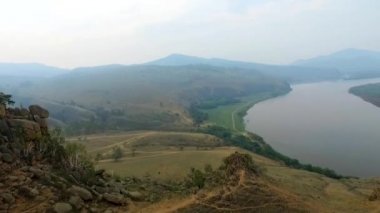 Sis, Rus Buryatia Nehri üzerinde uçan bir havadan görünümü