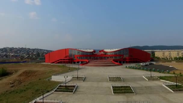 Sports complex with a birds-eye view in Ulan-Ude, Buryatia — Stock Video