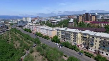 Yaz şehir Ulan-Ude güzel havadan görünümü