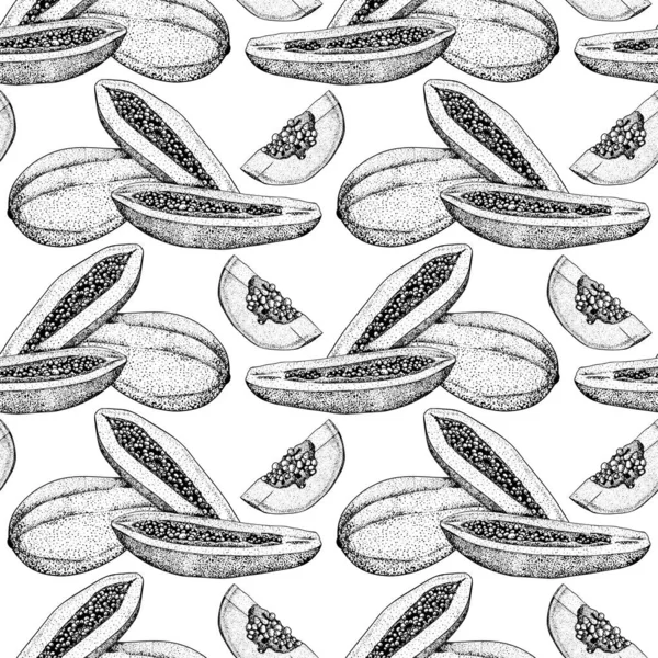 Vector Illustration Seamless Pattern Ripe Papaya Ornament Wallpaper Fabric Wrapping — Stock Photo, Image