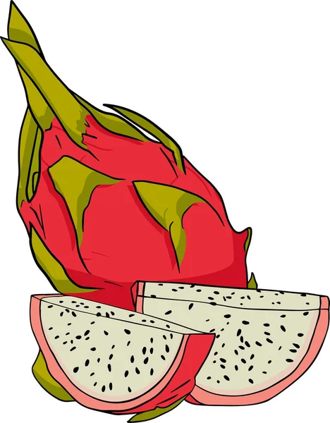 Φορητό Σετ Πιτάγια Εικόνα Φρούτα Δράκου Νόστιμα Τροπικά Χορτοφαγικά Αντικείμενα — Φωτογραφία Αρχείου