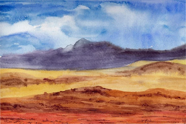 Dağlar ve bozkır ile İllüstrasyon