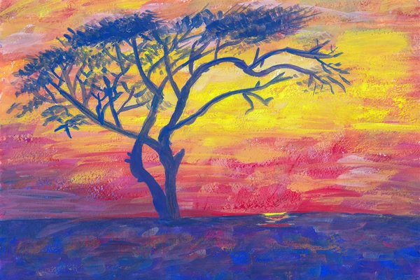 Painting african landscape — Stock Photo, Image