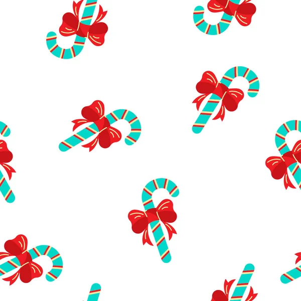 Patrón Costuras Con Bastón Caramelo Excelente Para Feliz Navidad Feliz — Vector de stock