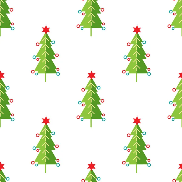 Nahtmuster Mit Weihnachtsbaum Für Frohe Weihnachten Und Einen Guten Rutsch — Stockvektor