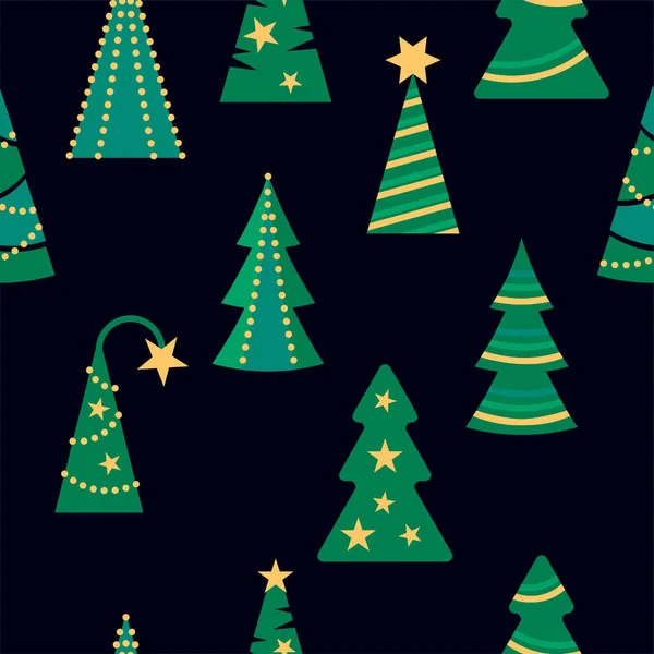 Seamlees Vzor Vánočním Stromečkem Veselé Vánoce Šťastný Nový Rok Svátky — Stockový vektor