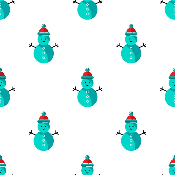 Modèle Seamlees Avec Bonhomme Neige Pour Joyeux Noël Bonne Année — Image vectorielle