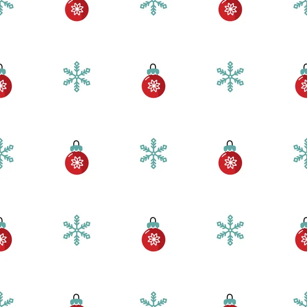 Modèle Sans Couture Avec Des Flocons Neige Des Décorations Noël — Image vectorielle