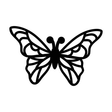 Beyaz arka planda kelebek. Vektör illüstrasyonu.