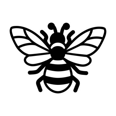 Beyaz arka planda arı var. Vektör illüstrasyonu.