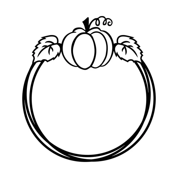 Frame Pumpkin White Background Vector Illustration — Stock Vector