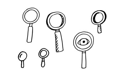 El çizimi büyüteç karalama.