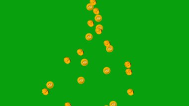 Yeşil Ekran 'da Serbest Düşen Dolar ve Rupee Sembolleri (124); Finansal Hareket Arkaplanı