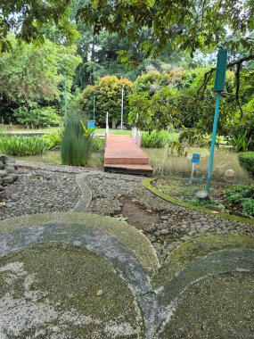 Barselona şehrindeki parkın manzarası.