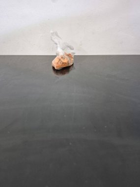 Yerde boş plastik konteynır.