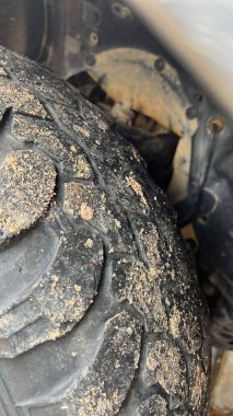 old car tire in the garage