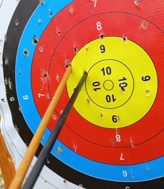 Ok ve yayla hedefi vuruyor.