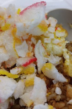 Lezzetli Asya yemeklerinin yakın görüntüsü