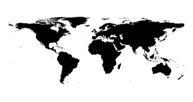 Beyaz arkaplanda dünya haritası