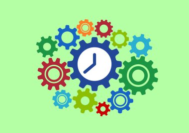 Gears'ı soyut çizimde saat