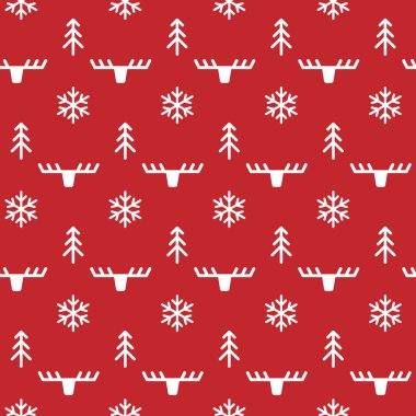 Kış Noel geyiği ile seamless modeli