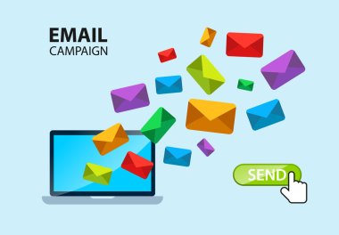 E-mail internet campaign concept clipart
