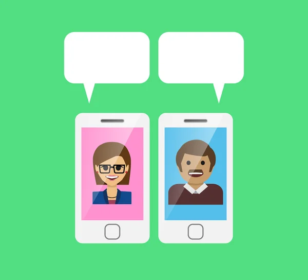 Menschen und mobiles Chatten — Stockvektor