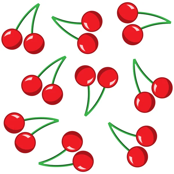 Patrón de cereza roja — Vector de stock