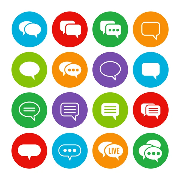 Colorful speech bubbles icon set — Stock Vector