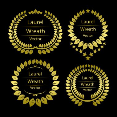 Altın defne çelenk çerçeve