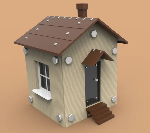 Haus in 3D — Stockfoto
