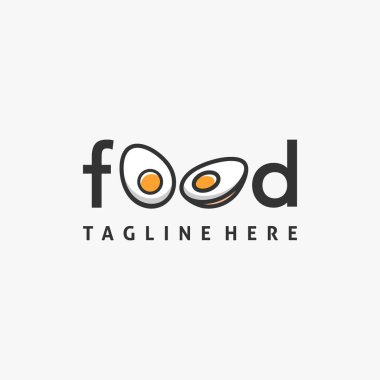 Logoda yemek logosu tasarımı için yumurta
