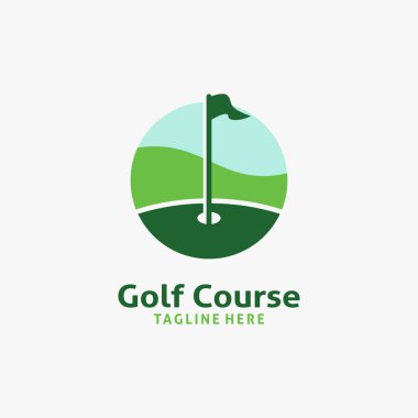 Golf logosu tasarımı için çember golf sahası