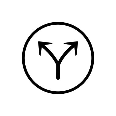 İki ok çift yönlü yol. İki patika yol ayrımı çoklu trafik ikonu. Vektör kavşak işareti