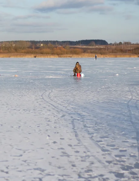 Winter fishing on ice — Stock Photo, Image