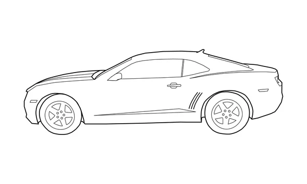 Ilustración para colorear del coche esquema — Vector de stock