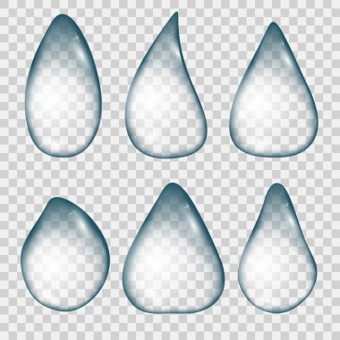 Su damlaları diffirent formları şeffaf bir arka plan ayarla.