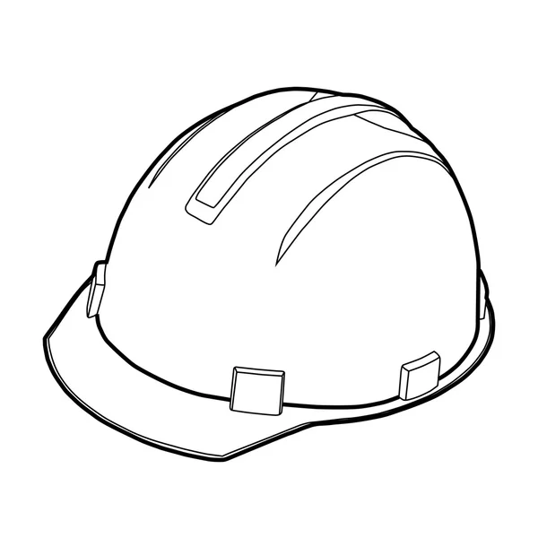 Контур иконки строительного шлема на белом фоне — стоковый вектор